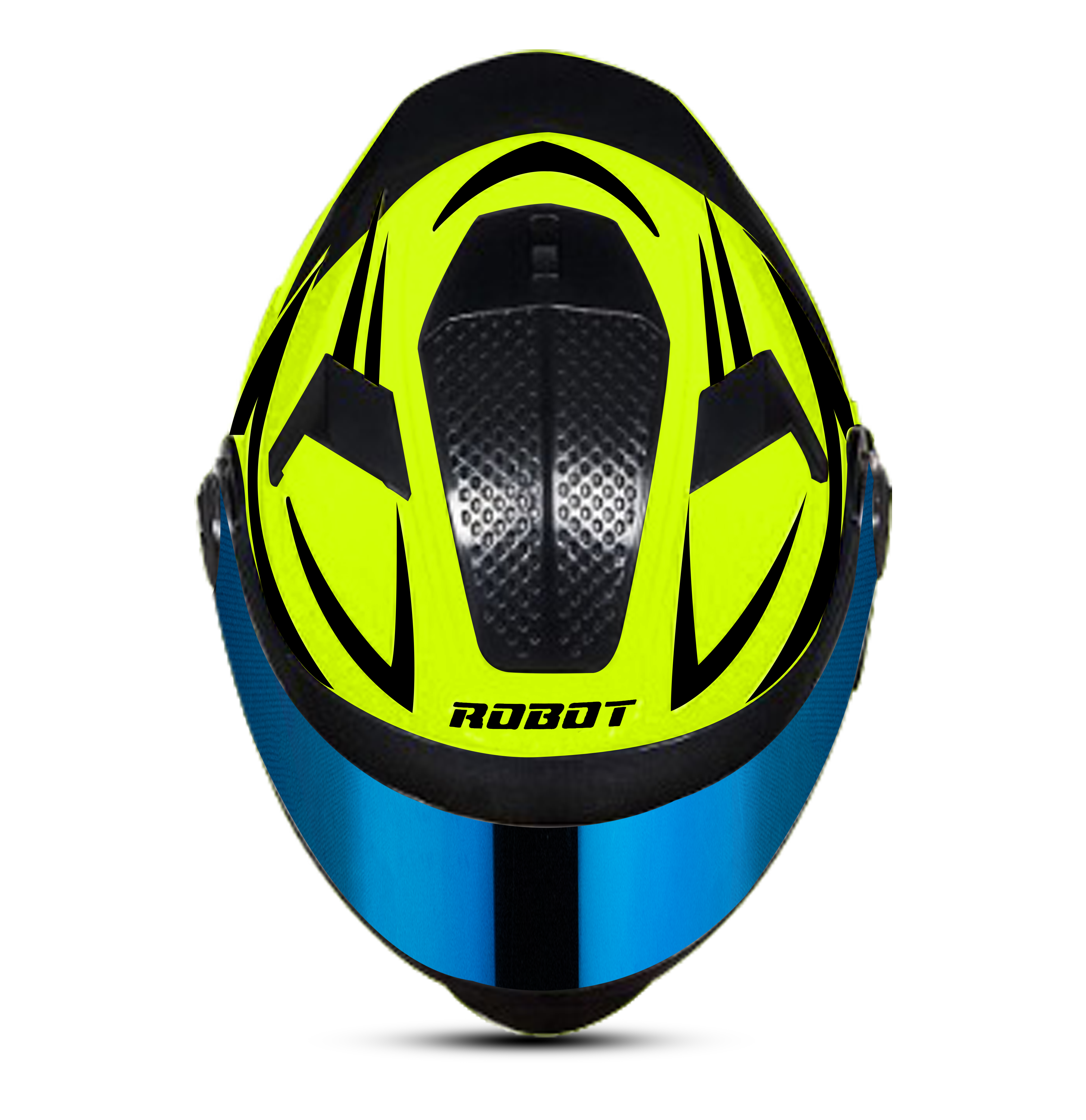SBH-17 ROBOT REFLECTIVE GLOSSY FLUO NEON (FITTED WITH CLEAR VISOR EXTRA BLUE CHROME VISOR FREE)